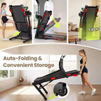 3.75HP Foldable Treadmill Incline 10MPH Max Speed,320lb Capacity Portable Treadmill for Home Walking Jogging,105 Program,Smart APP,Exercise Treadmill