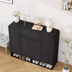 47.2 Inch Shoe Storage Cabinet, 4 Doors, 1 Drawer, Freestanding Entryway Organizer, for Hallway, Living Room