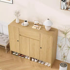 47.2 Inch Shoe Storage Cabinet, 4 Doors, 1 Drawer, Freestanding Entryway Organizer, for Hallway, Living Room