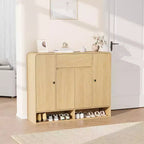 47.2 Inch Shoe Storage Cabinet, 4 Doors, 1 Drawer, Freestanding Entryway Organizer, for Hallway, Living Room
