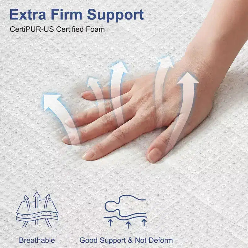 Dyonery Extra Firm Mattress King Size 10 Inch, Premier High Density Foam Mattresses in Box, Supportive Bed-Mattress for Back Pain, Pressure Relief