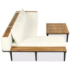 GDFStudio Nolan Ensemble de conversation de jardin moderne en bois d'acacia et métal en L avec table basse
