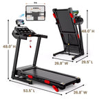 Tapis de course pliable compact pour la maison avec moteur de 3,75 CV, contrôle par application, Bluetooth, inclinaison de 10 %, capacité de 150 kg