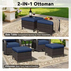 UPTIOT Ensemble de chaises berçantes d'extérieur avec pouf et table basse