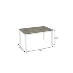 HomeRoots Table à manger 46 pouces en bois et fer gris et blanc