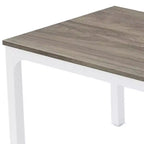 HomeRoots Table à manger 46 pouces en bois et fer gris et blanc