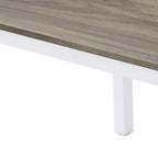 HomeRoots Table à manger 46 pouces en bois et fer gris et blanc