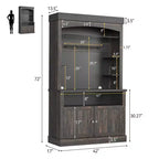 Farmhouse Coffee Bar Cabinet, Large Kitchen Pantry, Adjustable Shelves, for Dining Room, Living Room