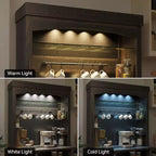 Farmhouse Coffee Bar Cabinet, Large Kitchen Pantry, Adjustable Shelves, for Dining Room, Living Room