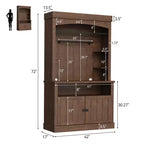 Farmhouse Coffee Bar Cabinet, Large Kitchen Pantry, Adjustable Shelves, for Dining Room, Living Room