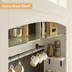 Farmhouse Coffee Bar Cabinet, Large Kitchen Pantry, Adjustable Shelves, for Dining Room, Living Room