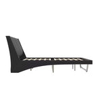 Cadre de lit plateforme moderne King Size Whisen, lit rembourré en cuir PU avec design incurvé, pieds trapézoïdaux suspendus