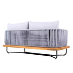 Christopher Knight Home Oleg Ensemble de canapé sectionnel d'extérieur 4 pièces en corde et acacia (table non incluse)