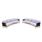 Christopher Knight Home Oleg Ensemble de canapé sectionnel d'extérieur 4 pièces en corde et acacia (table non incluse)