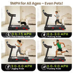 Home Folding Treadmill with Quiet 3.75HP Motor, Compact Design, App Control, Incline Training, Shock Absorption Running Machine for Home Office