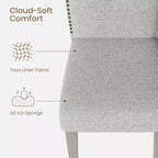 Modern Upholstered Dining Chairs. Modern Woven Fabric Kitchen Chairs for Dining Table. Comfortable Dining Room Chair for Home Living Room. Gray