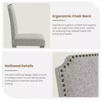Modern Upholstered Dining Chairs. Modern Woven Fabric Kitchen Chairs for Dining Table. Comfortable Dining Room Chair for Home Living Room. Gray