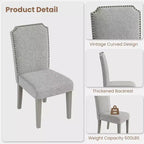 Modern Upholstered Dining Chairs. Modern Woven Fabric Kitchen Chairs for Dining Table. Comfortable Dining Room Chair for Home Living Room. Gray