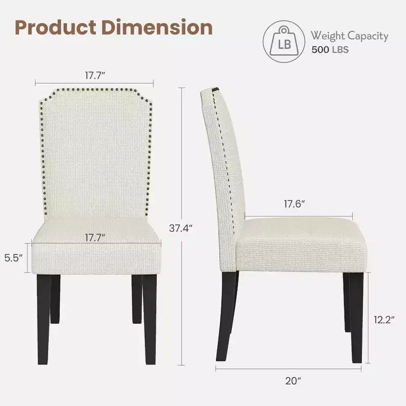 Modern Upholstered Dining Chairs. Modern Woven Fabric Kitchen Chairs for Dining Table. Comfortable Dining Room Chair for Home Living Room. Gray