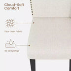 Modern Upholstered Dining Chairs. Modern Woven Fabric Kitchen Chairs for Dining Table. Comfortable Dining Room Chair for Home Living Room. Gray