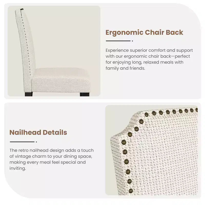 Modern Upholstered Dining Chairs. Modern Woven Fabric Kitchen Chairs for Dining Table. Comfortable Dining Room Chair for Home Living Room. Gray