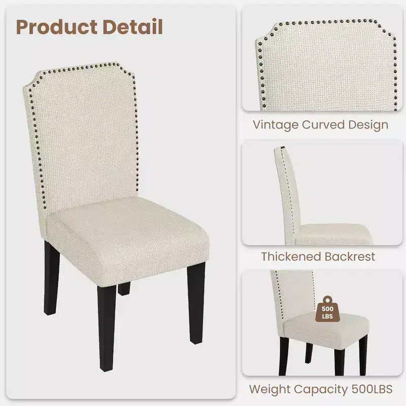 Modern Upholstered Dining Chairs. Modern Woven Fabric Kitchen Chairs for Dining Table. Comfortable Dining Room Chair for Home Living Room. Gray