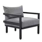 4-Piece Outdoor Steel Sofa Set with Coffee Table, Waterproof Cushions, Rust-Resistant Patio Seating for Backyard, Garden & Lawn-Panipeachy