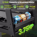 4 in-1 Treadmill for home, 3.75HP Foldable with 10% Incline, 0.9-14 km/h Walking Running Speed, Capacity 300lbs, 105 Programs, APP Control