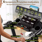 4 in-1 Treadmill for home, 3.75HP Foldable with 10% Incline, 0.9-14 km/h Walking Running Speed, Capacity 300lbs, 105 Programs, APP Control