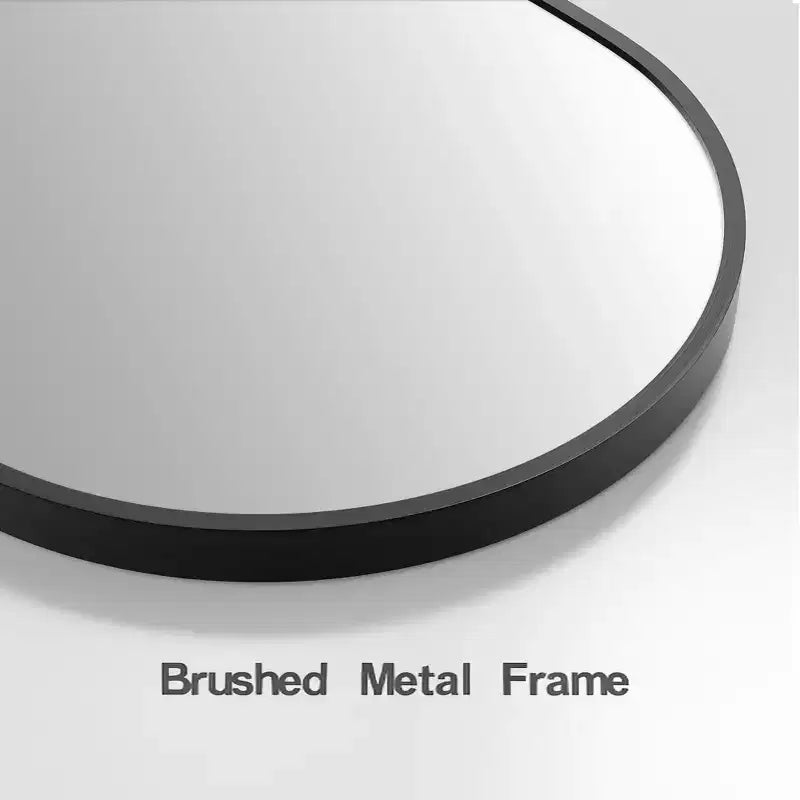 Dovelina Black Metal-framed 71H Freestanding Full Length Mirror Decorative 36H Bathroom Mirror for Living Room Entryway Bedroom, Arch/Rectangle