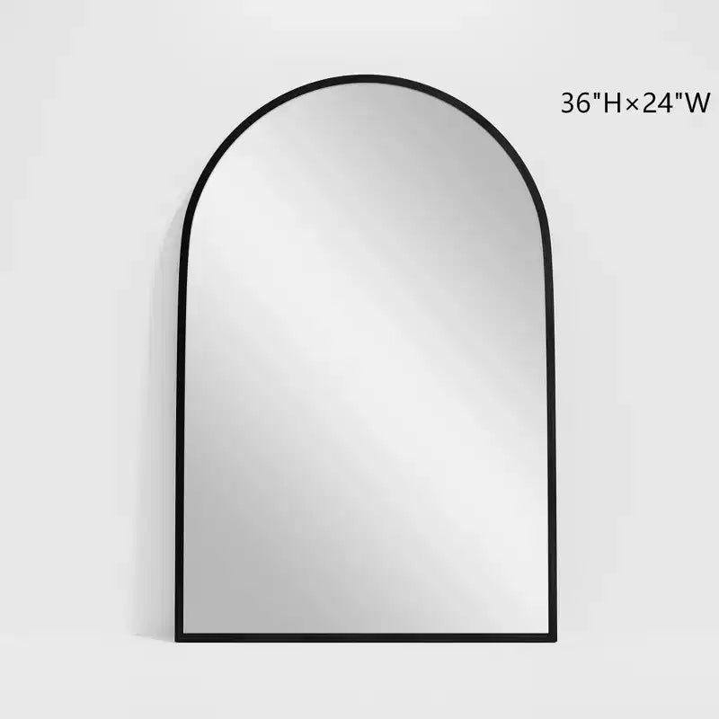 Dovelina Black Metal-framed 71H Freestanding Full Length Mirror Decorative 36H Bathroom Mirror for Living Room Entryway Bedroom, Arch/Rectangle