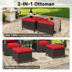 Ensemble de fauteuils à bascule d'extérieur UPTIOT avec ottoman convertible et table d'appoint pour la détente sur le patio