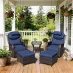 Ensemble de fauteuils à bascule d'extérieur UPTIOT avec ottoman convertible et table d'appoint pour la détente sur le patio