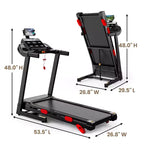 Treadmill on Sale-3.75HP Treadmill with 10% Incline, 330lbs Capacity with Handlebar for Home,Treadmill for Home small space, Work with APP