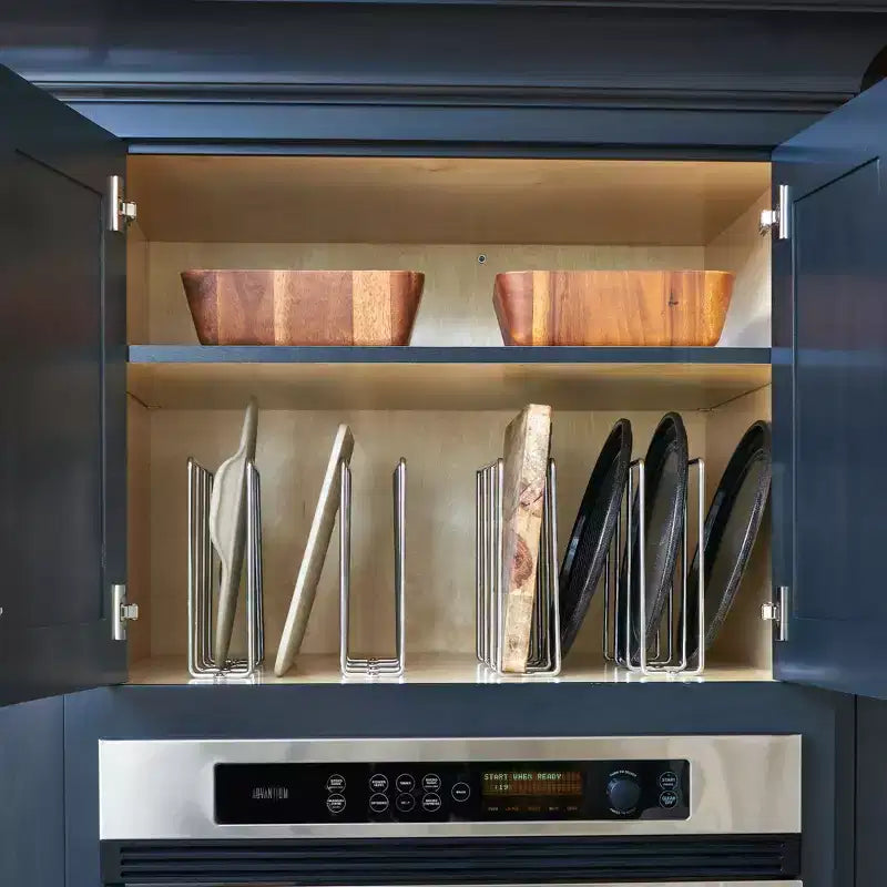 Rev-A-Shelf U-Shaped Wire Tray Divider Range-Plaques à pâtisserie Organisateurs de draps pour armoires de cuisine murales ou de base pour ouverture frontale de 3,25 Chrome, 596-10CR-52