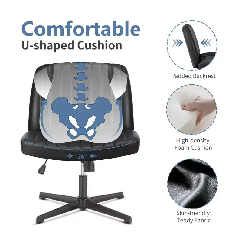 Chaise MAYEERTY ergonomique à siège large avec coussin moelleux en éponge haute densité