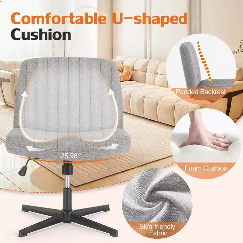 Chaise MAYEERTY ergonomique à siège large avec coussin moelleux en éponge haute densité