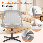 Chaise MAYEERTY ergonomique à siège large avec coussin moelleux en éponge haute densité