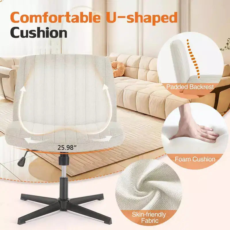 Chaise MAYEERTY ergonomique à siège large avec coussin moelleux en éponge haute densité