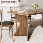 Table de salle à manger de 180 cm pour 6 personnes, table de cuisine rectangulaire de style rustique avec cadre robuste et pieds en V, longue et épaisse en bois