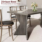 Table de salle à manger de 180 cm pour 6 personnes, table de cuisine rectangulaire de style rustique avec cadre robuste et pieds en V, longue et épaisse en bois