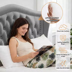 Dyonery Queen Bed Frame, Velvet Upholstered Platform Bed with 2 Storage Drawers, 52.6 Tall Wingback & Vertical Tufted Headboard Design