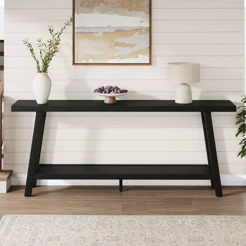 Extra Long Console Table for Living Room - Modern Brown Entryway Sofa Table - Sleek Rectangular Accent Furniture - Sturdy Design - 70.87 Inches