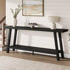 Extra Long Console Table for Living Room - Modern Brown Entryway Sofa Table - Sleek Rectangular Accent Furniture - Sturdy Design - 70.87 Inches