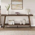 Extra Long Console Table for Living Room - Modern Brown Entryway Sofa Table - Sleek Rectangular Accent Furniture - Sturdy Design - 70.87 Inches