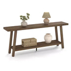 Extra Long Console Table for Living Room - Modern Brown Entryway Sofa Table - Sleek Rectangular Accent Furniture - Sturdy Design - 70.87 Inches