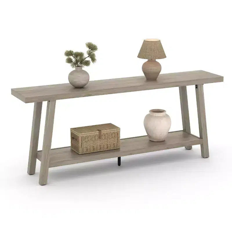 Extra Long Console Table for Living Room - Modern Brown Entryway Sofa Table - Sleek Rectangular Accent Furniture - Sturdy Design - 70.87 Inches