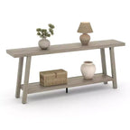 Extra Long Console Table for Living Room - Modern Brown Entryway Sofa Table - Sleek Rectangular Accent Furniture - Sturdy Design - 70.87 Inches