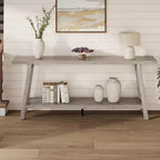Extra Long Console Table for Living Room - Modern Brown Entryway Sofa Table - Sleek Rectangular Accent Furniture - Sturdy Design - 70.87 Inches