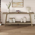 Extra Long Console Table for Living Room - Modern Brown Entryway Sofa Table - Sleek Rectangular Accent Furniture - Sturdy Design - 70.87 Inches